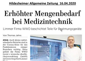 Erhöhter Megenbedarf bei Medizintechnik