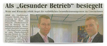Als Gesunder Betrieb besiegelt