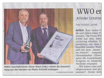 WWO erhält "Beschichtungs-Oscar"