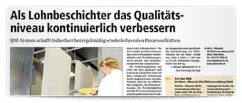 Als Lohnbeschichter das Qualitätsniveau verbessern