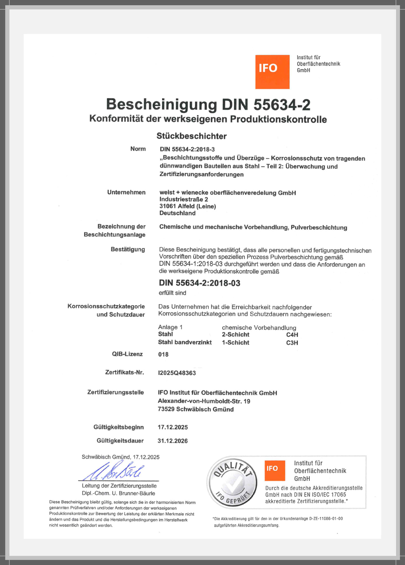 Anforderungen an den Korrosionsschutz