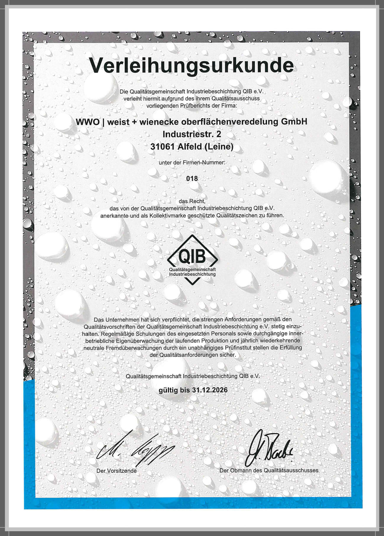 QIB-Zertifikat
